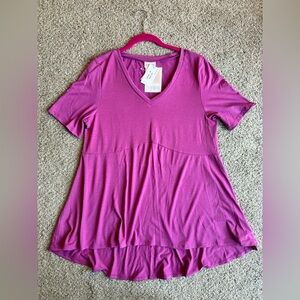LuLaRoe Women's V-Neck Pink Jana Top
